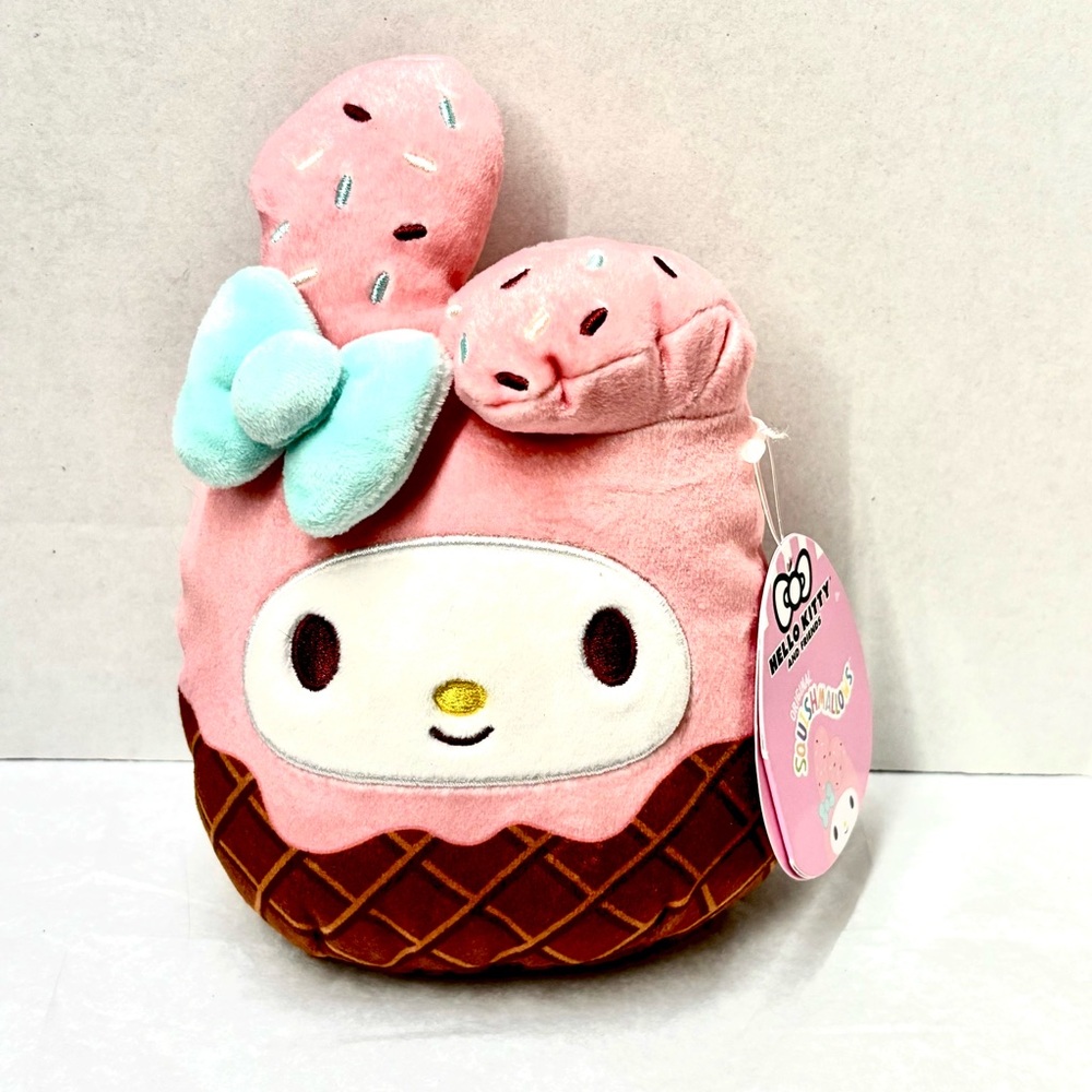 NWT 2022 Hello Kitty My Melody Ice Cream Sundae Plush Squishmellow 7"